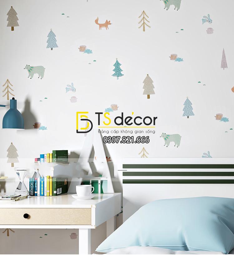 Giấy dán tường họa tiết hoạt hình kiểu Hàn Quốc 3D106