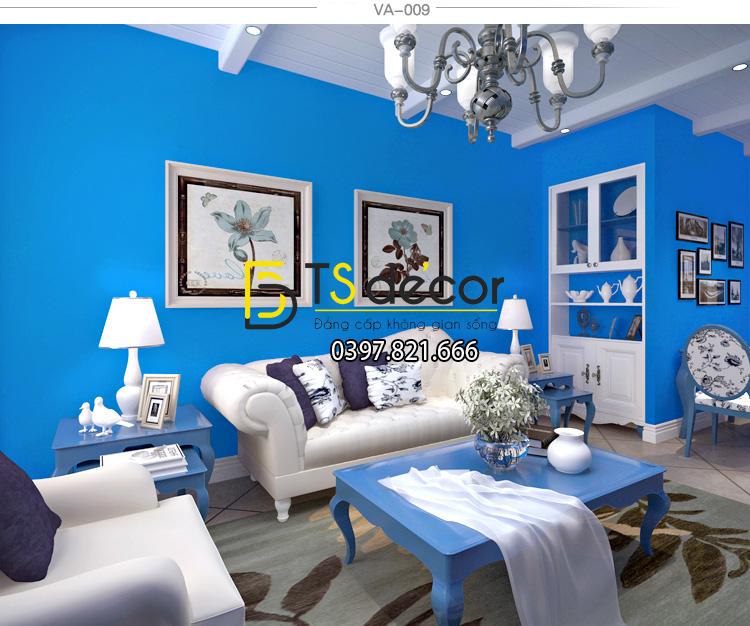 Giấy dán tường một màu 3D108 – Màu xanh dương VA009