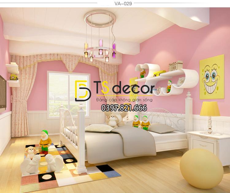Giấy dán tường một màu 3D108 – Màu hồng VA029