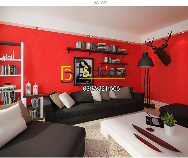 Giấy dán tường một màu 3D108 – Màu đỏ VA031