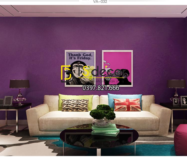Giấy dán tường một màu 3D108 – Màu tím VA032