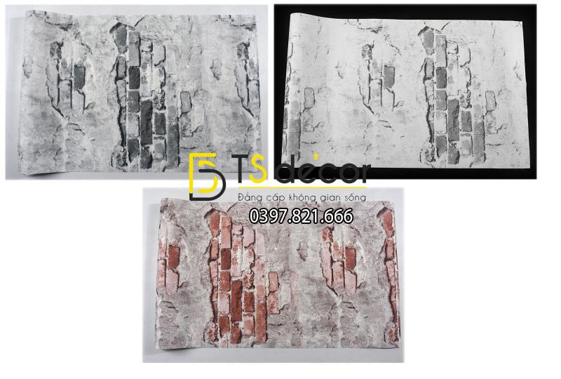 3 màu của Giấy dán tường quán cafe tường gạch cổ 3D109