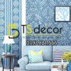 Giấy dán tường sọc dọc cổ điển sang trọng 3D276 màu xanh dương phòng khách Giấy dán tường sọc dọc cổ điển sang trọng 3D276 màu xanh dương phòng khách