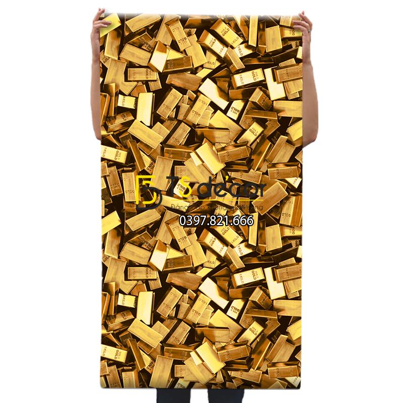 Họa tiết Giấy dán tường thỏi vàng cho tiệm vàng, quán karaoke 3D297