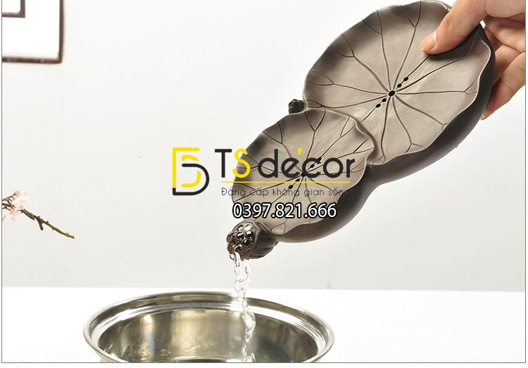 Khay trà hình lá sen kt01 đựng nước