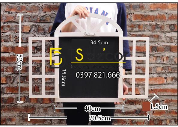 Kích thước Cửa sổ gỗ trang trí quán cafe trà sữa CS01
