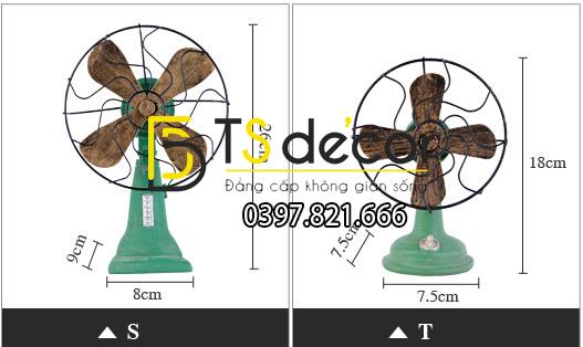 Kích thước Quạt con cóc cổ trang trí quán cafe DC02