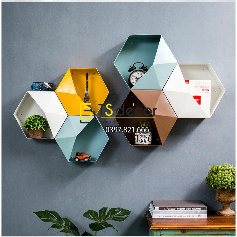 Kệ lục giác trang trí tường KLG