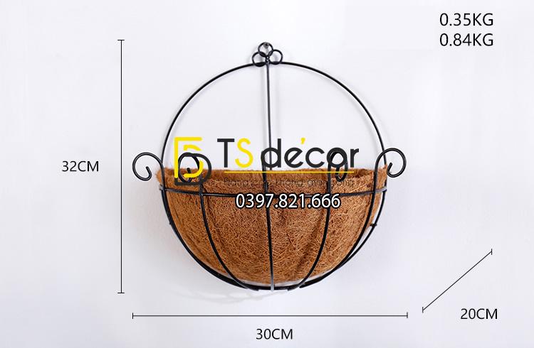Kích thước Lẵng hoa rơm trang trí quán cafe trà sữa DC04 – 01