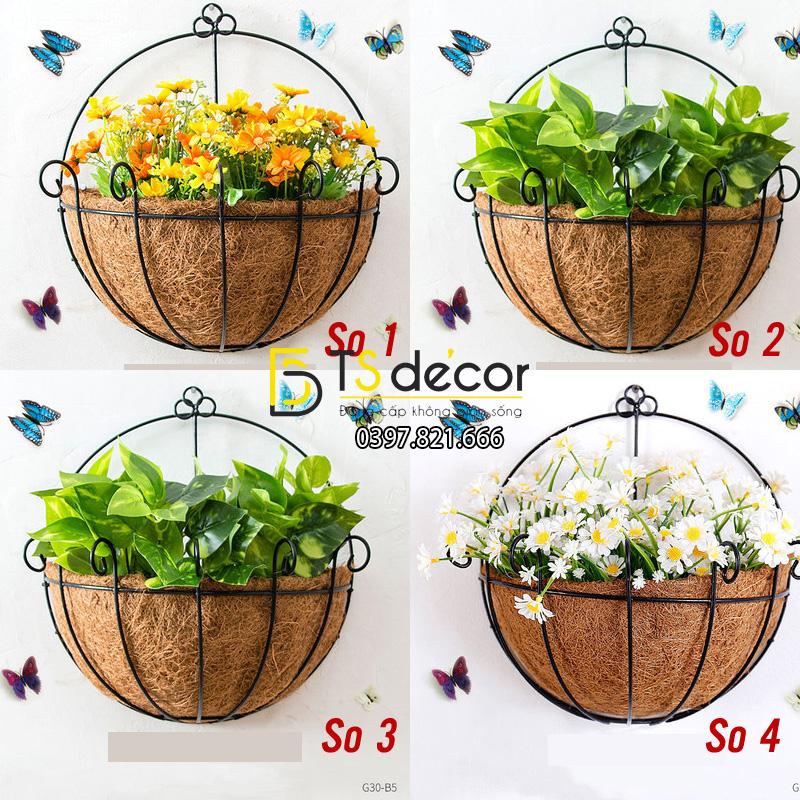 Lẵng hoa rơm trang trí quán cafe trà sữa DC04 – 02