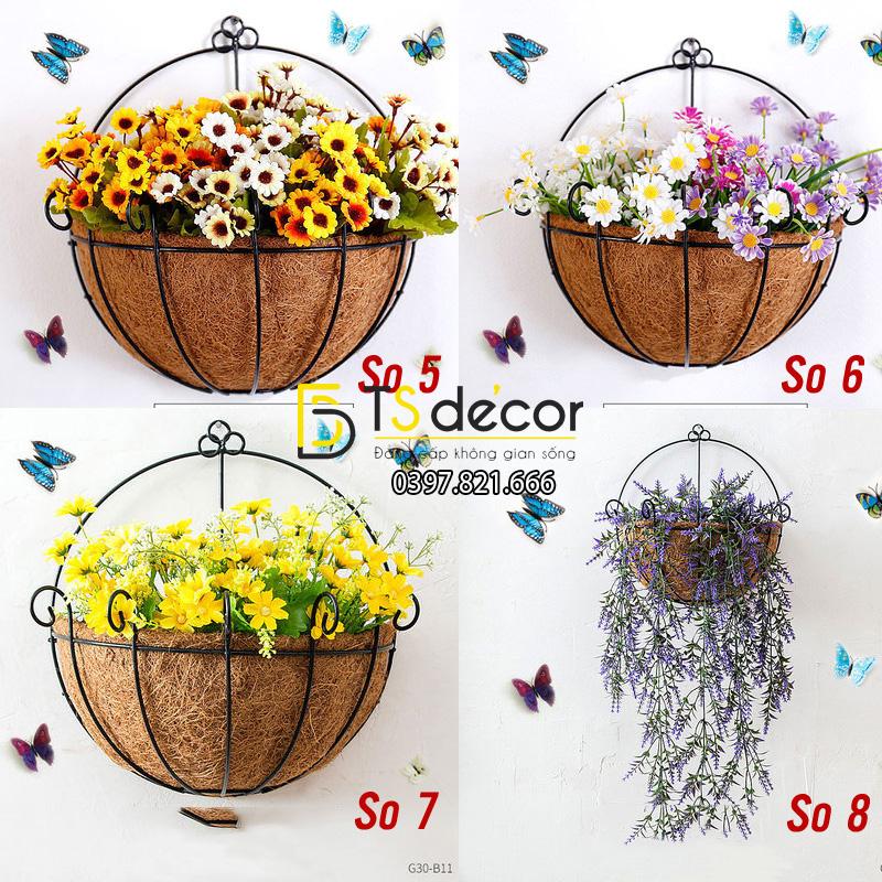 Lẵng hoa rơm trang trí quán cafe trà sữa DC04 – 03