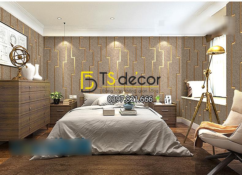 Giấy dán tường họa tiết vi mạch điện tử màu nâu