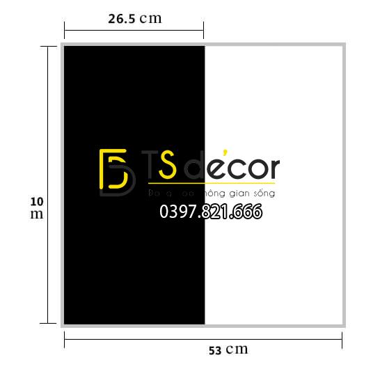 Size Giấy dán tường sọc trắng đen to 3D283