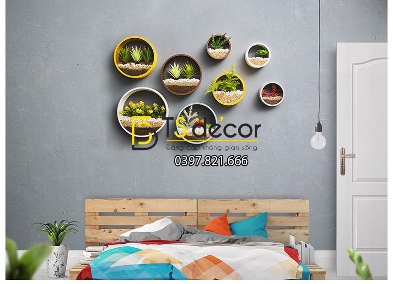 Vòng tròn trồng hoa treo tường trang trí phòng ngủ DC03