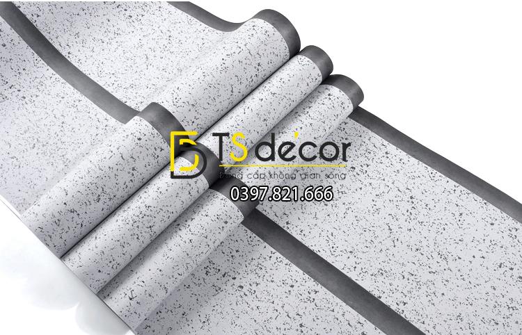 Giấy dán tường kẻ sọc 3D giả tường 3D073 màu xám