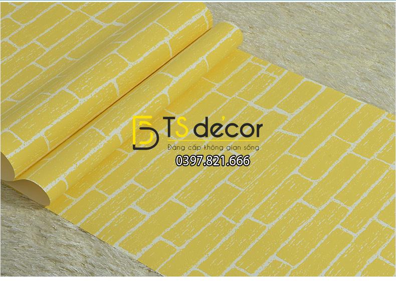 Mat Giay dan tuong gach 3D dap noi mau vang 3D009