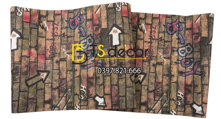 Bề mặt giấy dán tường kiểu Graffiti hip hop 3d168-501