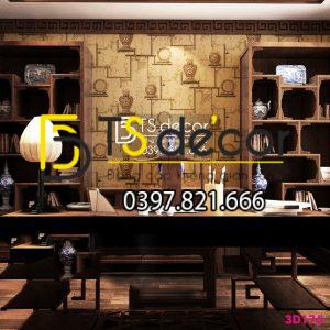 Giấy Dán Tường Bình Hoa Và Đĩa Cổ 3D176