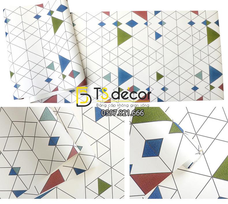 Bề mặt Giấy dán tường tam giác hiện đại có màu 3D152