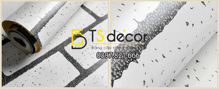 Bề mặt giấy dán tường giả gạch trắng 3d099