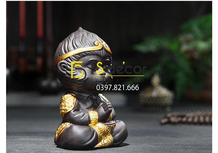 Tượng đại thánh ngồi thiền DTT01 nhìn nghiêng