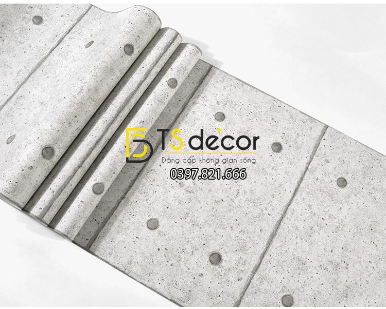 Bề mặt Giấy dán tường giả tấm xi măng retro 3D317