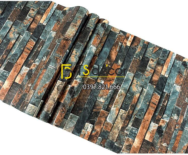 Bề mặt Giấy dán tường giả đá vỡ retro hoài cổ 3D315