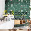 Giấy dán tường cafe trà sữa 3D319 màu xanh Giấy dán tường cafe trà sữa 3D319 màu xanh