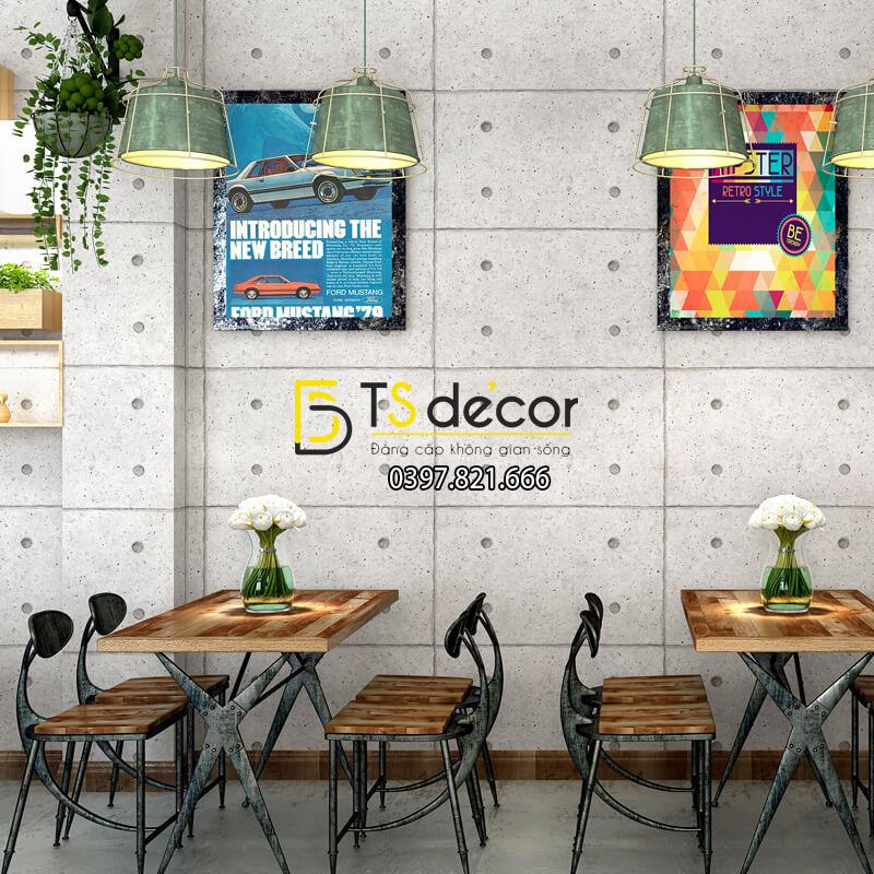 Giấy dán tường giả tấm xi măng retro 3D317