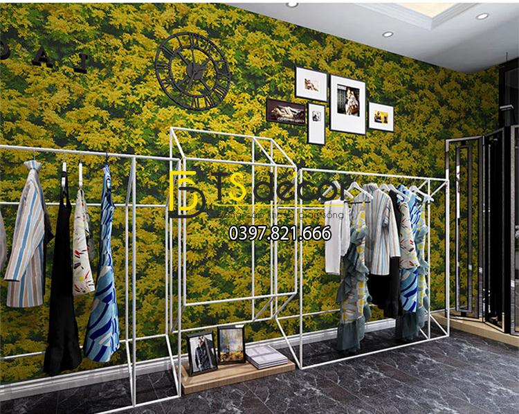 Giấy dán tương hoa osaka vàng 3D323 trang trí shop quần áo