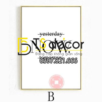 Tranh treo tường chữ NOW