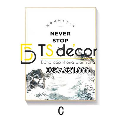 Tranh treo tường chữ Never top