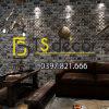 Giay dan tuong giả gach den loang trang 3D251 trang tri quan cafe Giay dan tuong giả gach den loang trang 3D251 trang tri quan cafe
