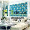Giấy dán tường hoa Châu âu cổ điển sang trọng 3D333 màu xanh phòng khách