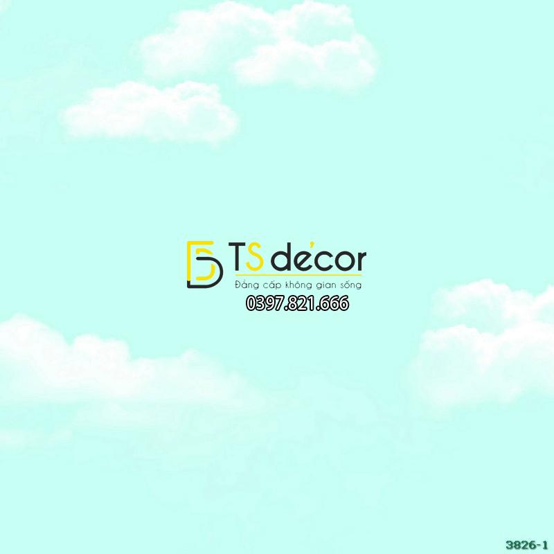 GIẤY DÁN TƯỜNG HÀN QUỐC ĐÁM MÂY PHÒNG TRẺ EM BASE 3826-1