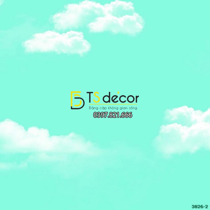 GIẤY DÁN TƯỜNG HÀN QUỐC ĐÁM MÂY PHÒNG TRẺ EM BASE 3826-2