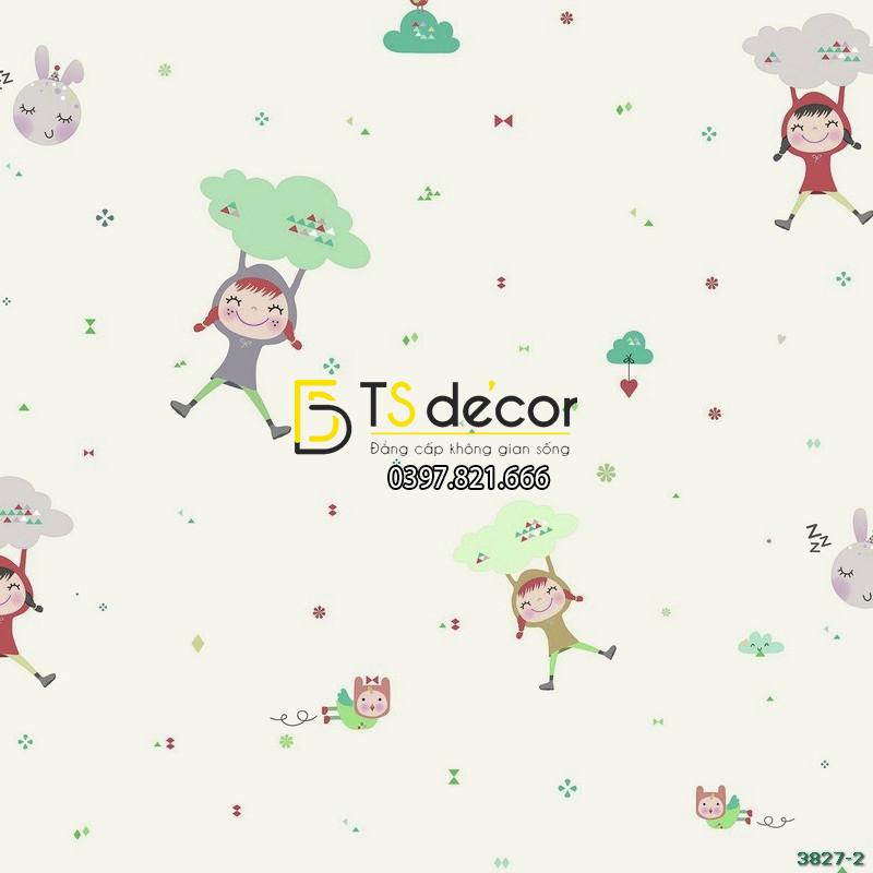 GIẤY DÁN TƯỜNG HÀN QUỐC PHÒNG TRẺ EM BASE 3827-2
