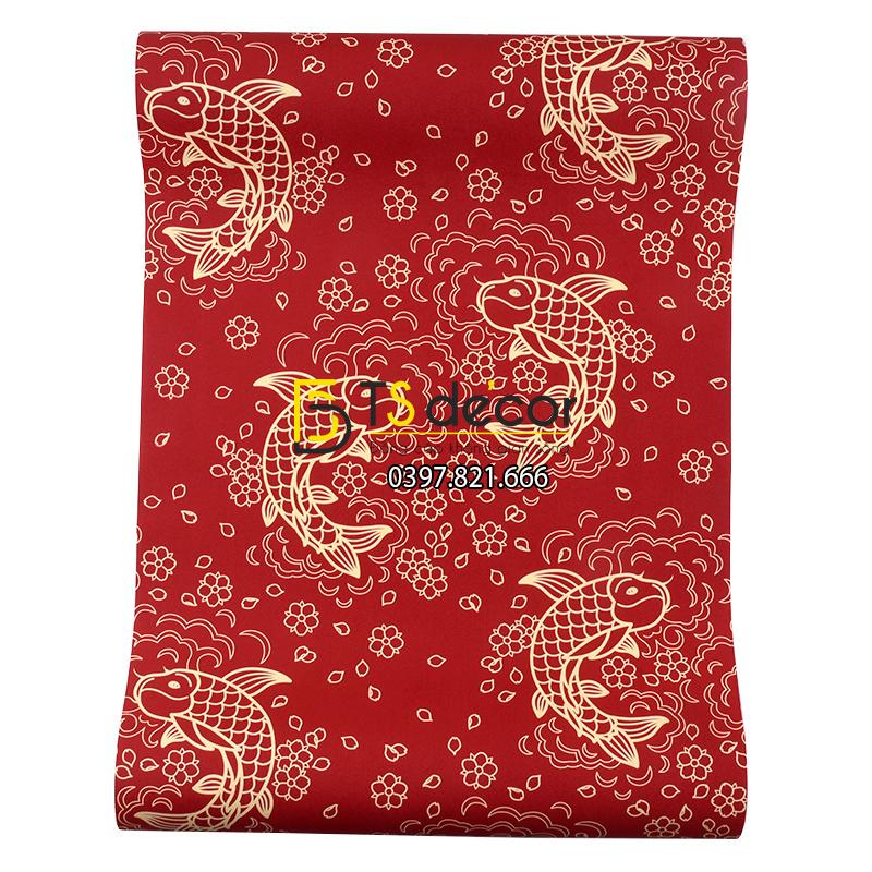 Bề mặt giấy dán tường cá chép độc đáo 3D331
