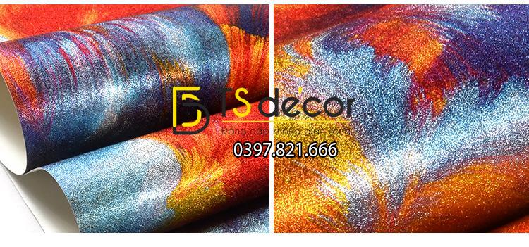 Cận mẫu Giấy dán tường mực loang 3D336 tông cam