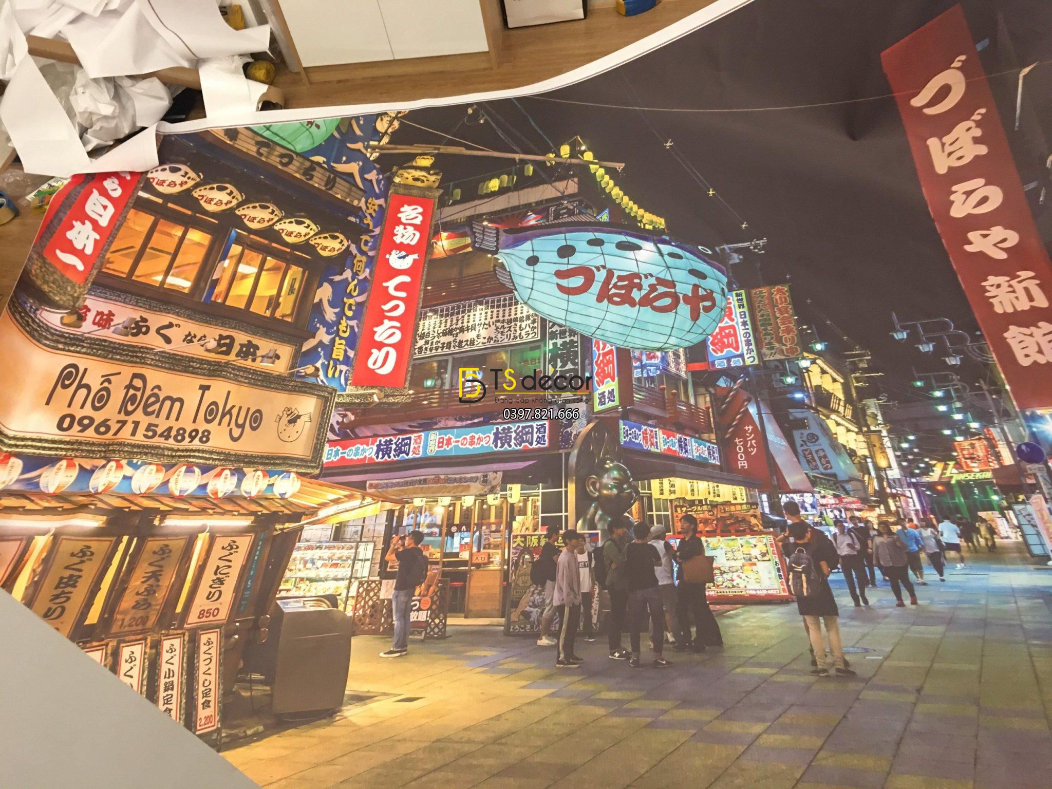 Tranh dán tường 3d phong cách Nhật Bản