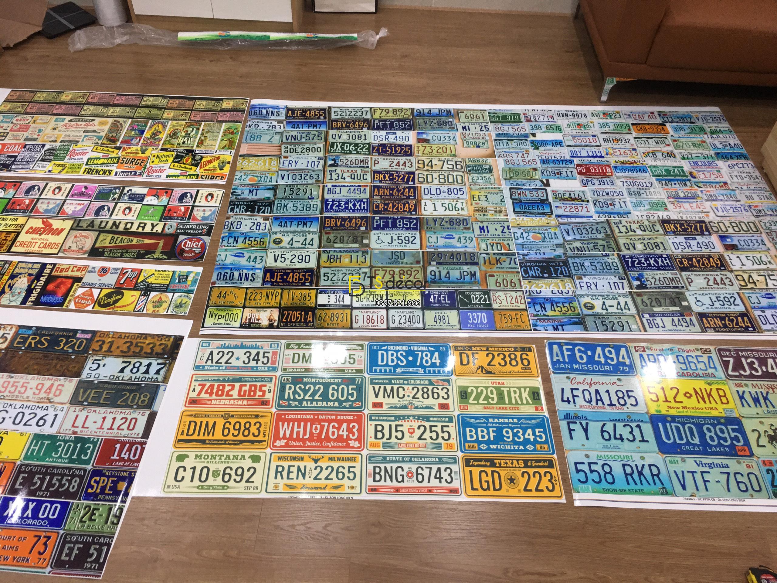 Decal biển số xe dán Cafe, Trà Chanh, Cầu thang