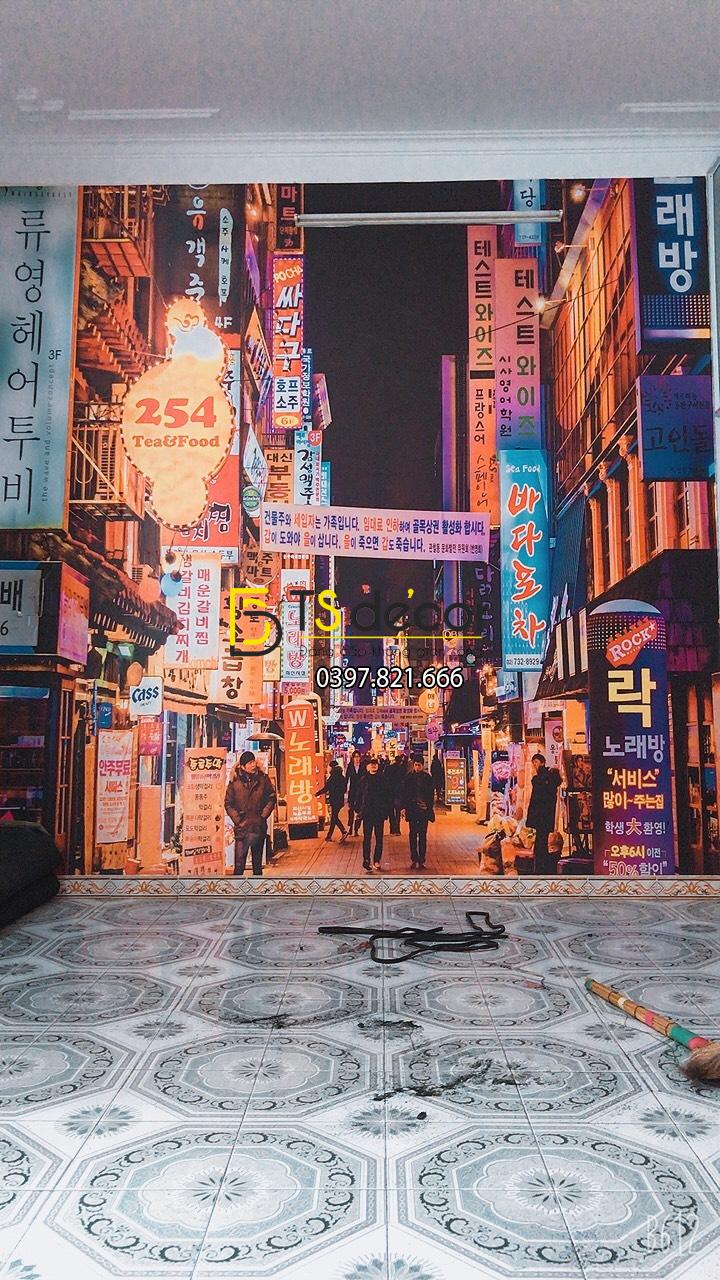 Tranh Dán Tường 3D Phong Cách Hàn Quốc
