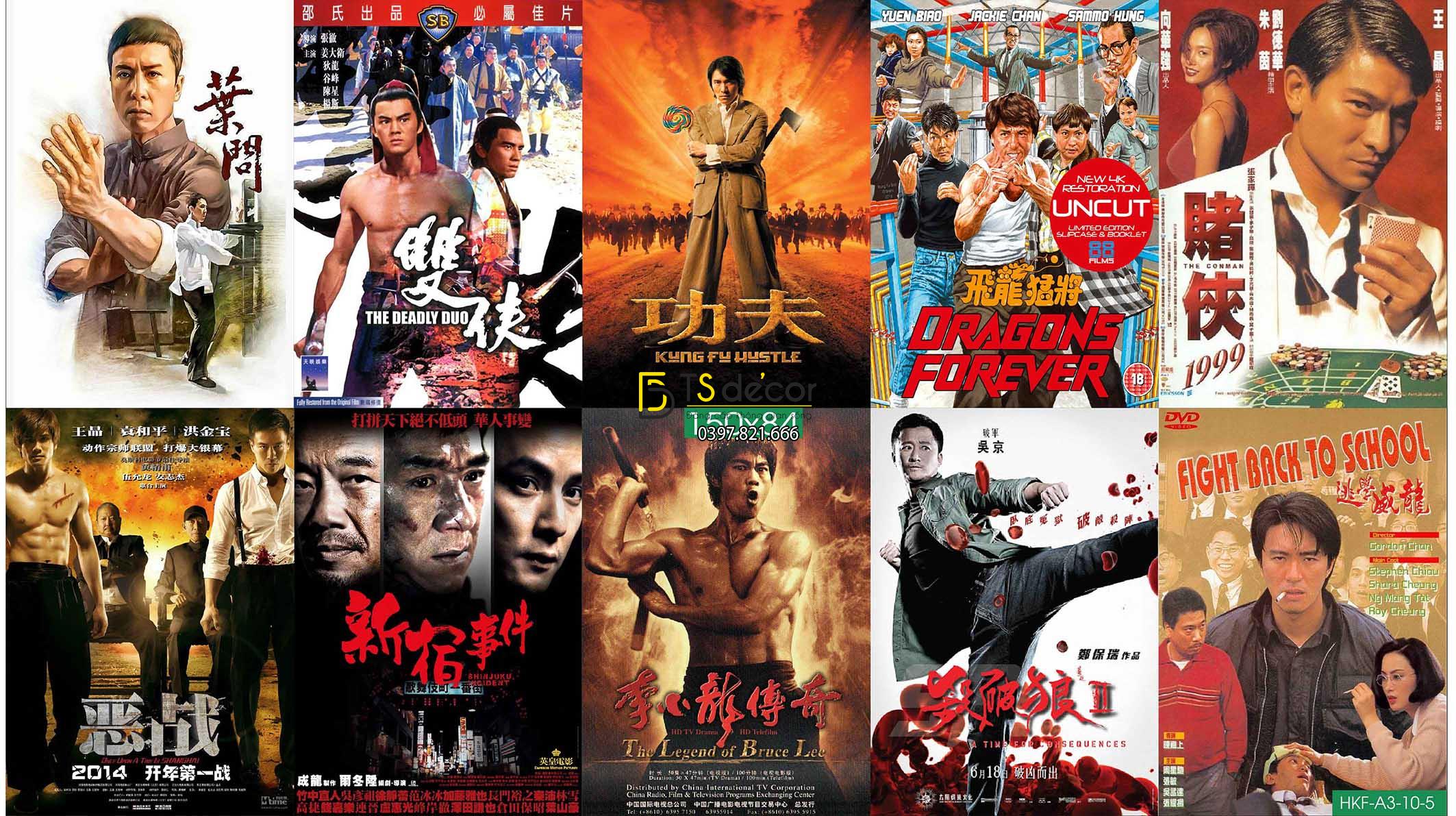 Decal dán tường chủ đề Hong Kong phù hợp dán trà chanh trà sữa...