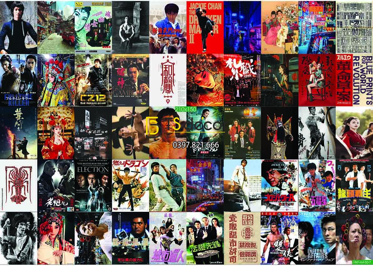 Combo 50 tờ Decal dán tường Hong Kong Hot Nhất Khổ A4,A5