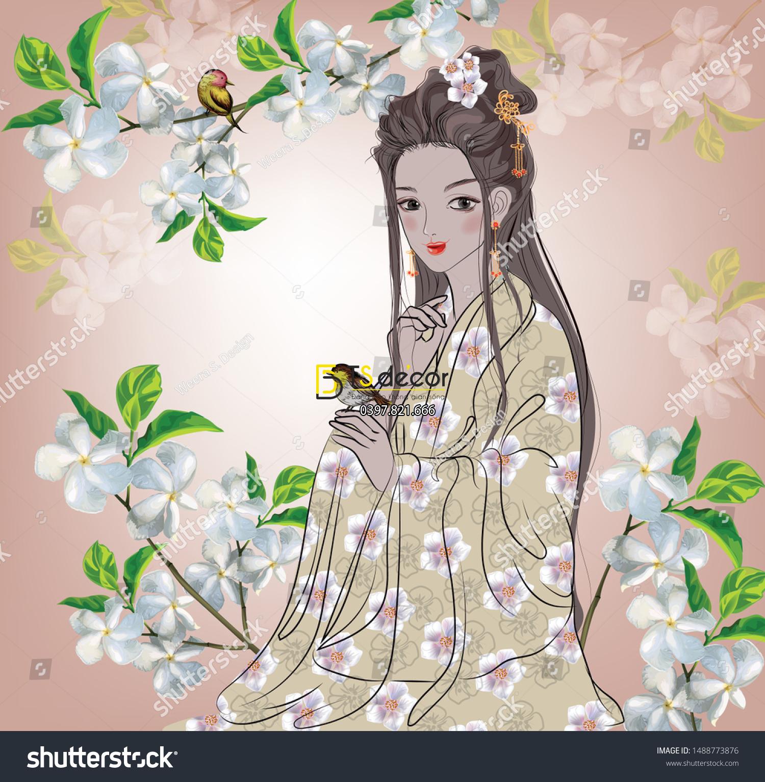 Tranh chủ đề chân dung cô gái Hong Kong