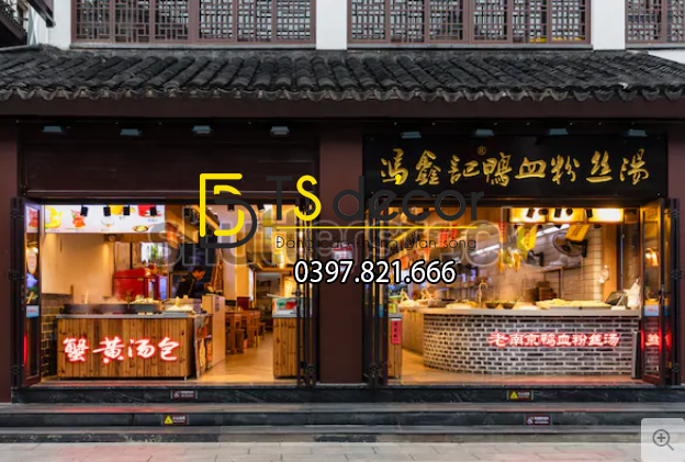 Tranh dán tường quán ăn Trung Hoa Hong Kong Trung Quốc