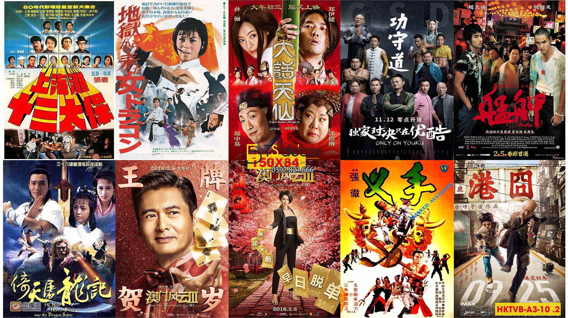 Combo 10 tờ decal Hong Kong TVB