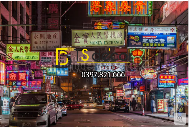 Tranh hàng quán trang trí phong cách Hong Kong