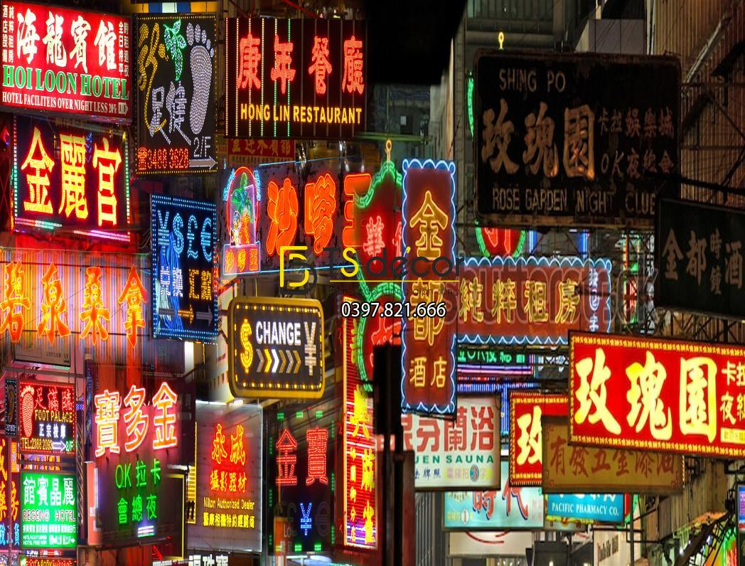 Tranh biển bảng Hong Kong