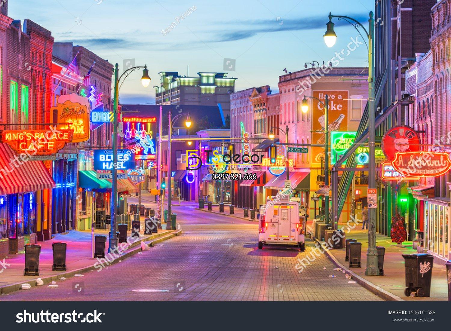 Tranh lụa 3d đường phố Hong Kong